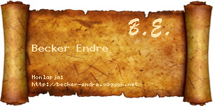 Becker Endre névjegykártya